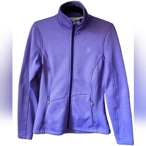 Spyder Jacket Coat Sweater Fleece Endure Core Full Zip Ski Activewear Purple M - Picture 2 of 10